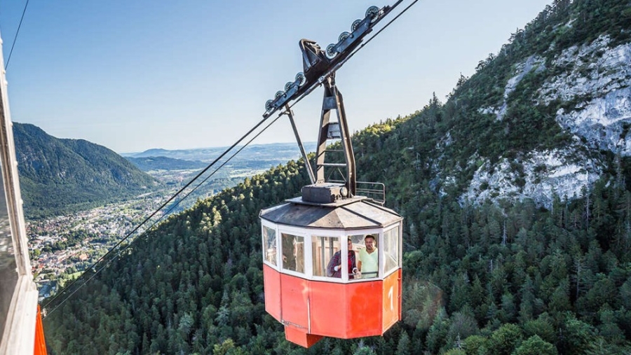 Oude lift Predigtstuhlbahn in Bad Reichenhall.